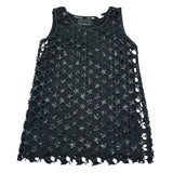 John Richmond Top Giromanica Tinta Unita Taforato per Bambina RGP26102 NERO JOHN RICHMOND 