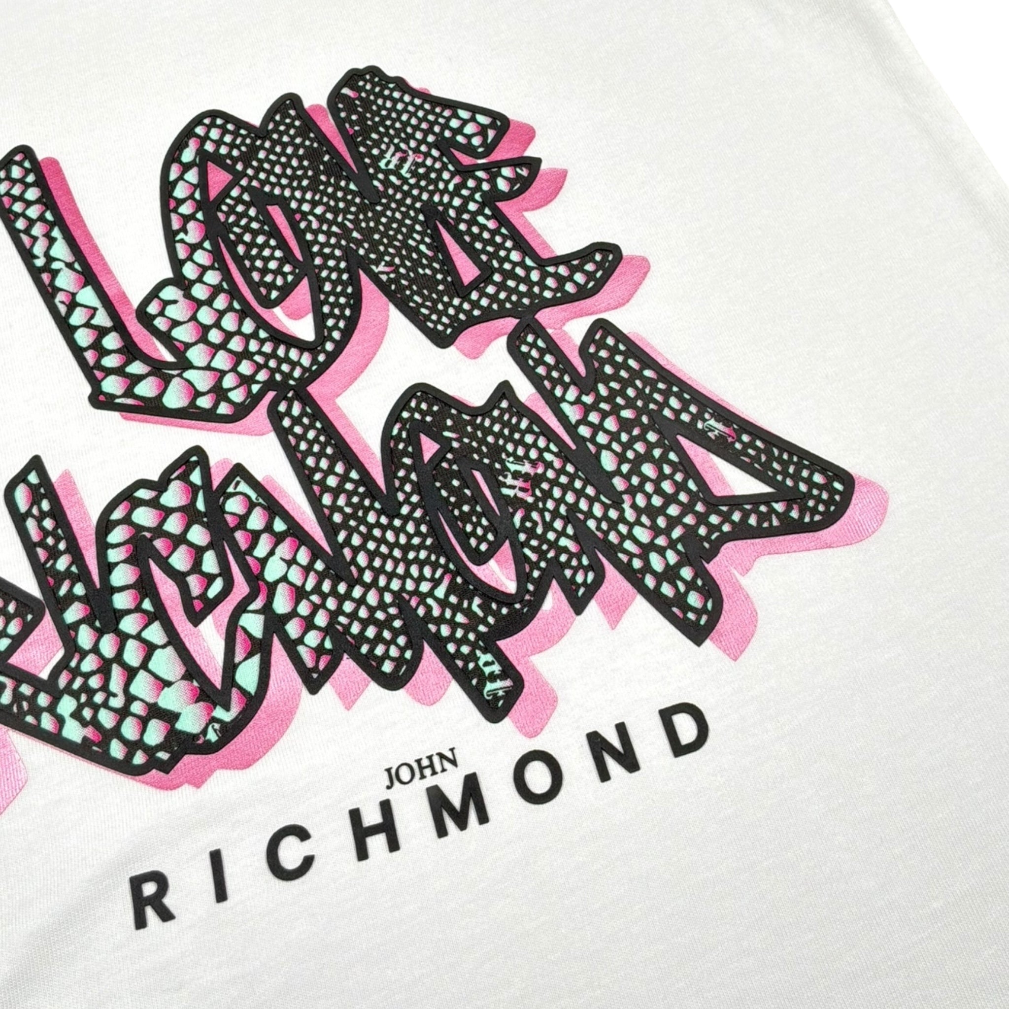 John Richmond Completo 2 Pezzi Canotta Tinta Unita con Stampa-Short per Bambina RGP26120CJ BIANCO JOHN RICHMOND 
