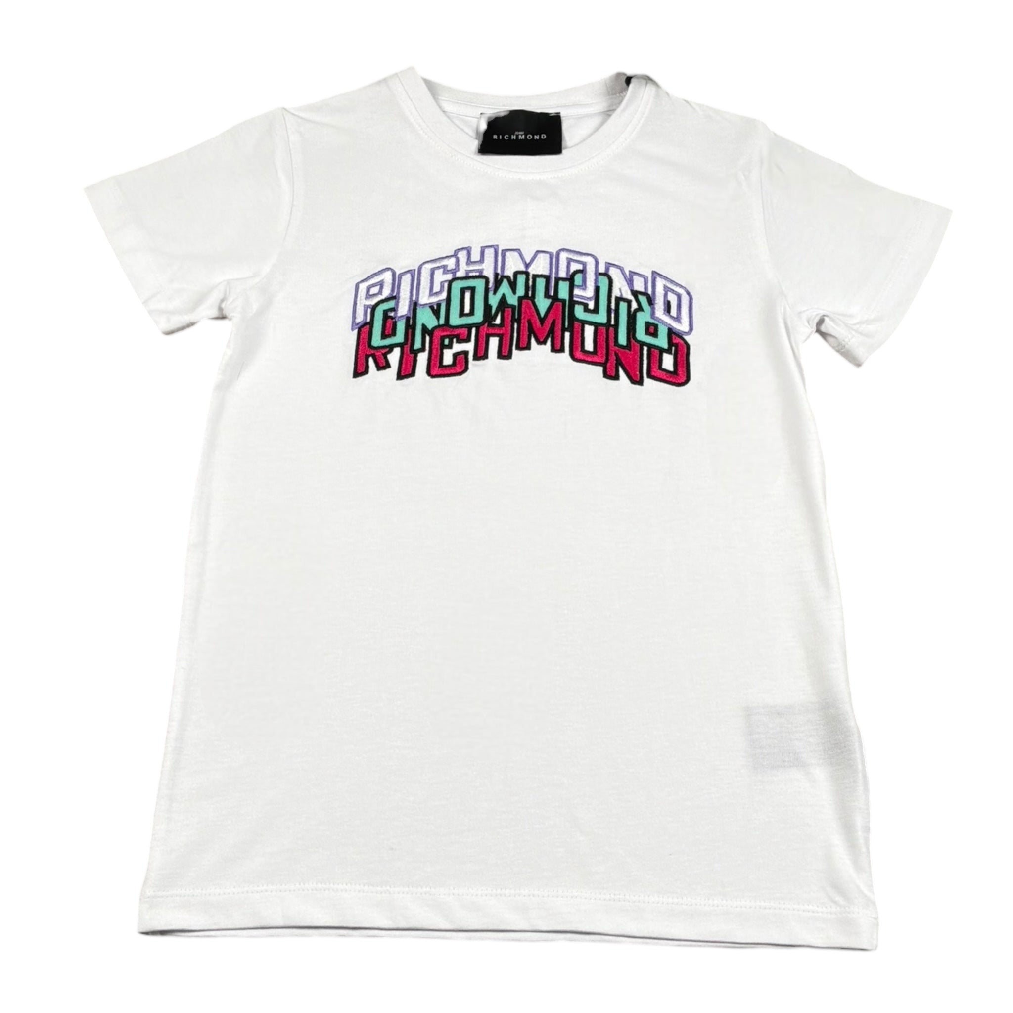 John Richmond T-Shirt Girocollo Tinta Unita con Stampa per Bambina RGP26138TS BIANCO JOHN RICHMOND 