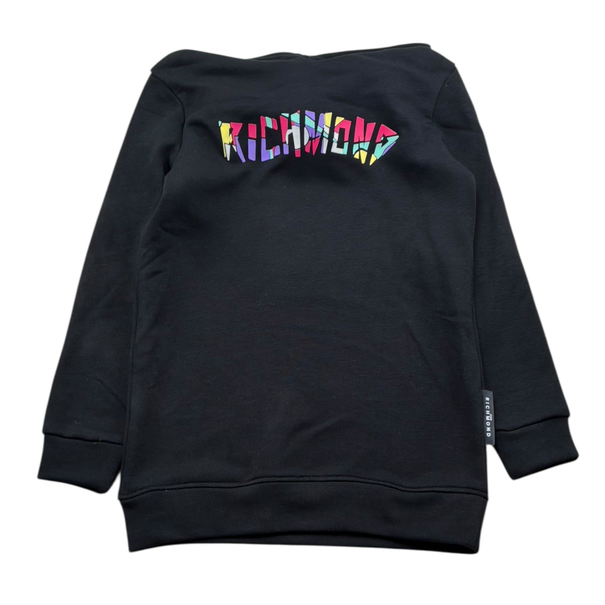 John Richmond Felpa Tinta Unita con Cappuccio E Stampa per Bambino RGP26149FE NERO JOHN RICHMOND 
