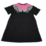 John Richmond Abito Tinta Unita Mezza Manica con Stampa per Bambina RGP26167VE NERO JOHN RICHMOND 