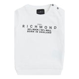 John Richmond Felpa Girocollo Tinta Unita con Stampa per Neonato RIA24035FE BIANCO JOHN RICHMOND 