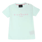 John Richmond T-Shirt Girocollo tinta unita con Stampa Verde Acqua per Neonata RIP25002TSS VERDE ACQUA JOHN RICHMOND 