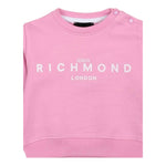 John Richmond Felpa Girocollo Tinta Unita con Stampa per Bambina RIP25003FE ROSA JOHN RICHMOND 