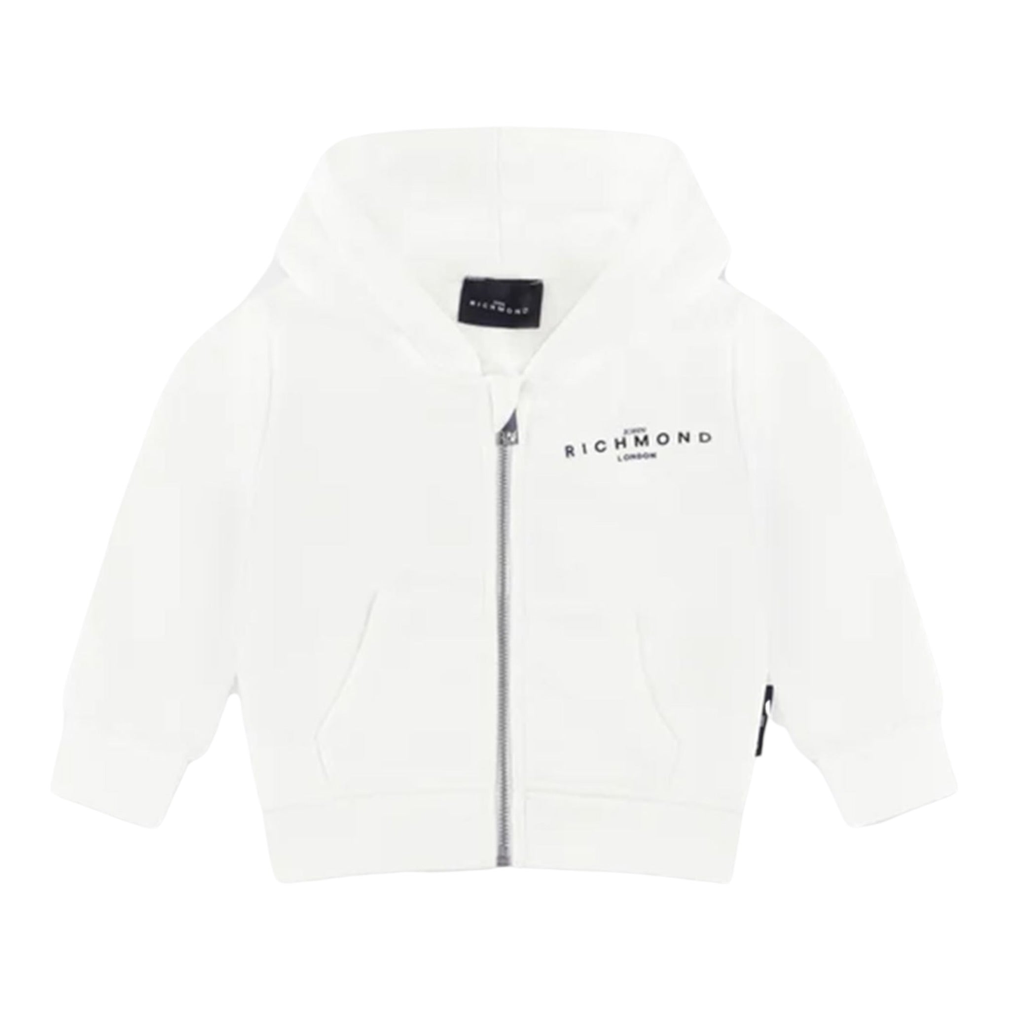 John Richmond Felpa con Zip E Cappuccio Tinta Unita per Neonato RIP25015FE BIANCO JOHN RICHMOND 