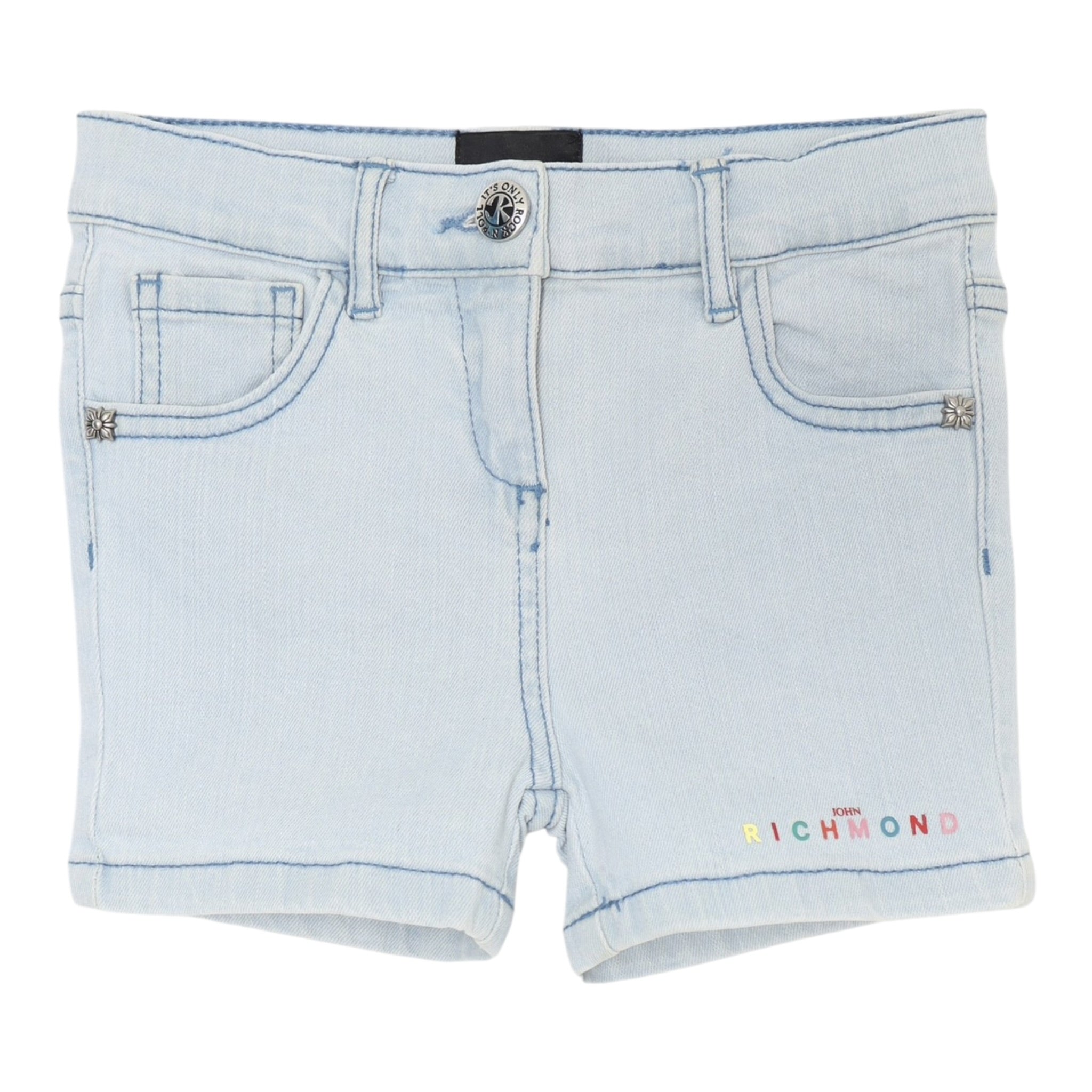 John Richmond Short In Denim Tinta Unita con Logo per Neonata RIP25031SHXXX AZZURRO JOHN RICHMOND 