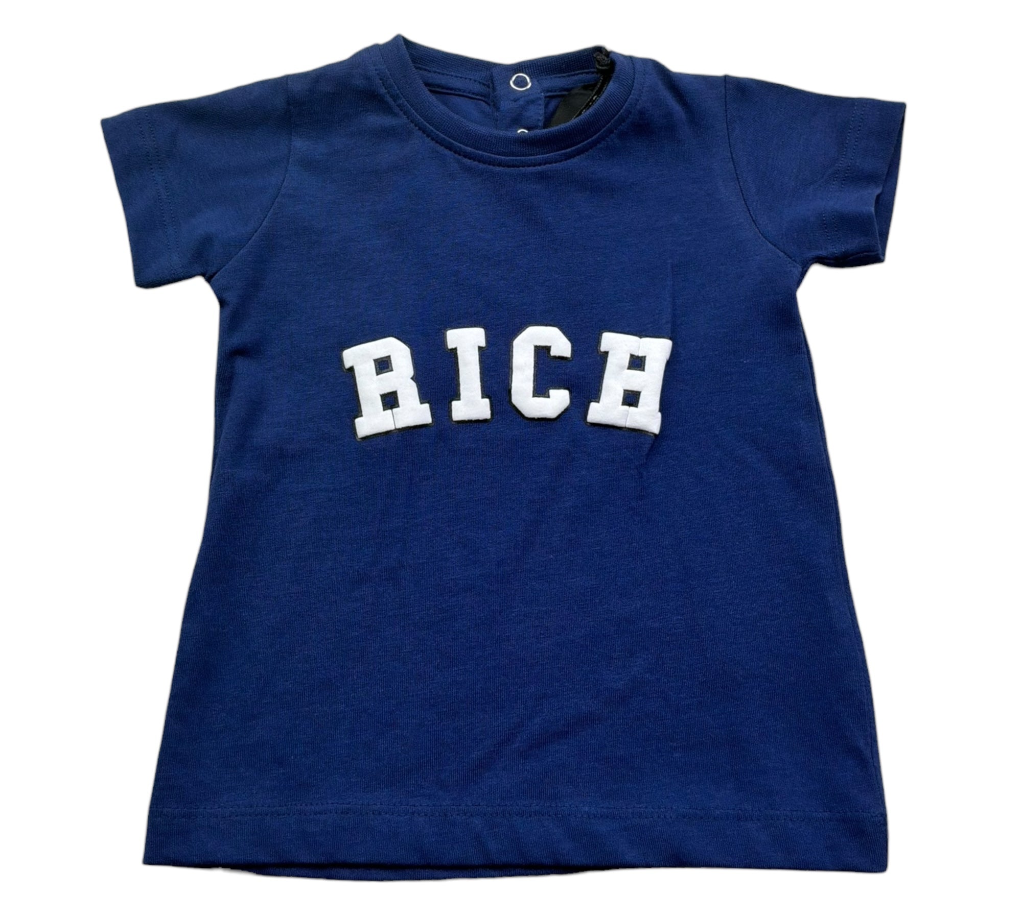 John Richmond T-Shirt Girocollo Tinta Unita con Logo per Neonato RIP26017TS BLU JOHN RICHMOND 