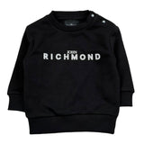 John Richmond Felpa Chiusa Girocollo Tinta Unita con Logo per Neonato RIP26036FE NERO JOHN RICHMOND 