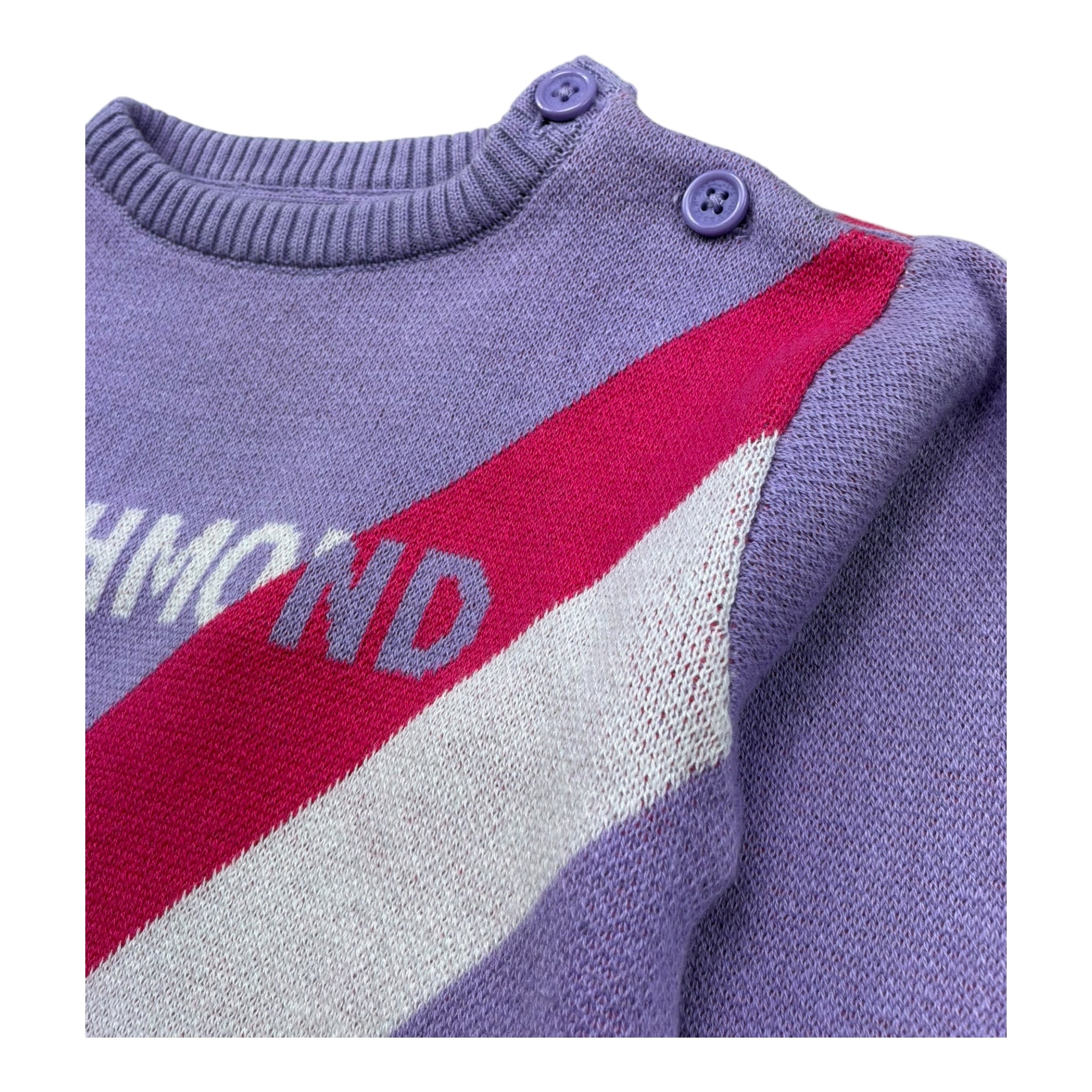 John Richmond Maglia Girocollo Tinta Unita con Stampa per Neonata RIP26090MA LILLA JOHN RICHMOND 