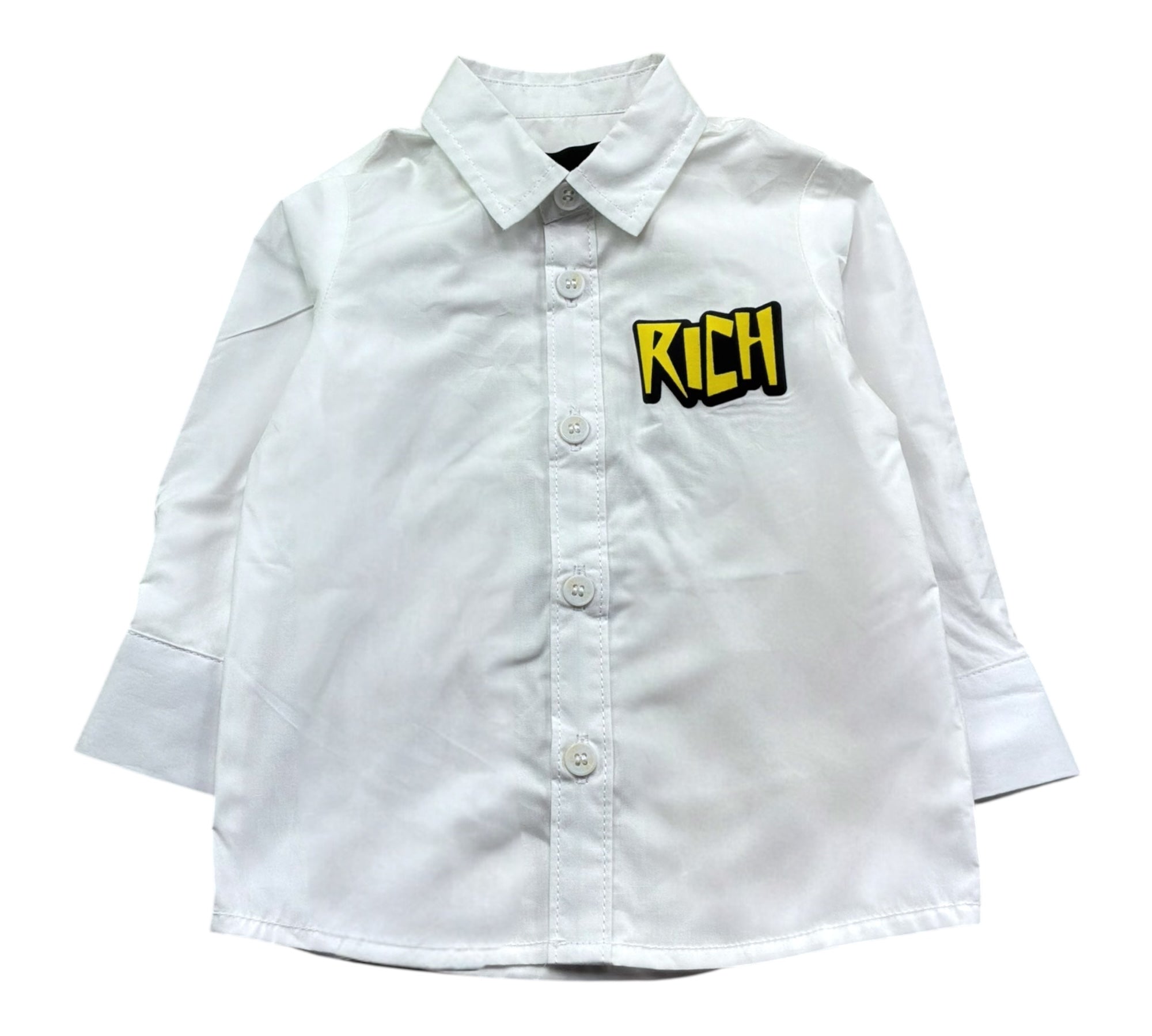 John Richmond Camicia Manica Lunga Tinta Unita con Stampa per Neonato RIP26112CA BIANCO JOHN RICHMOND 