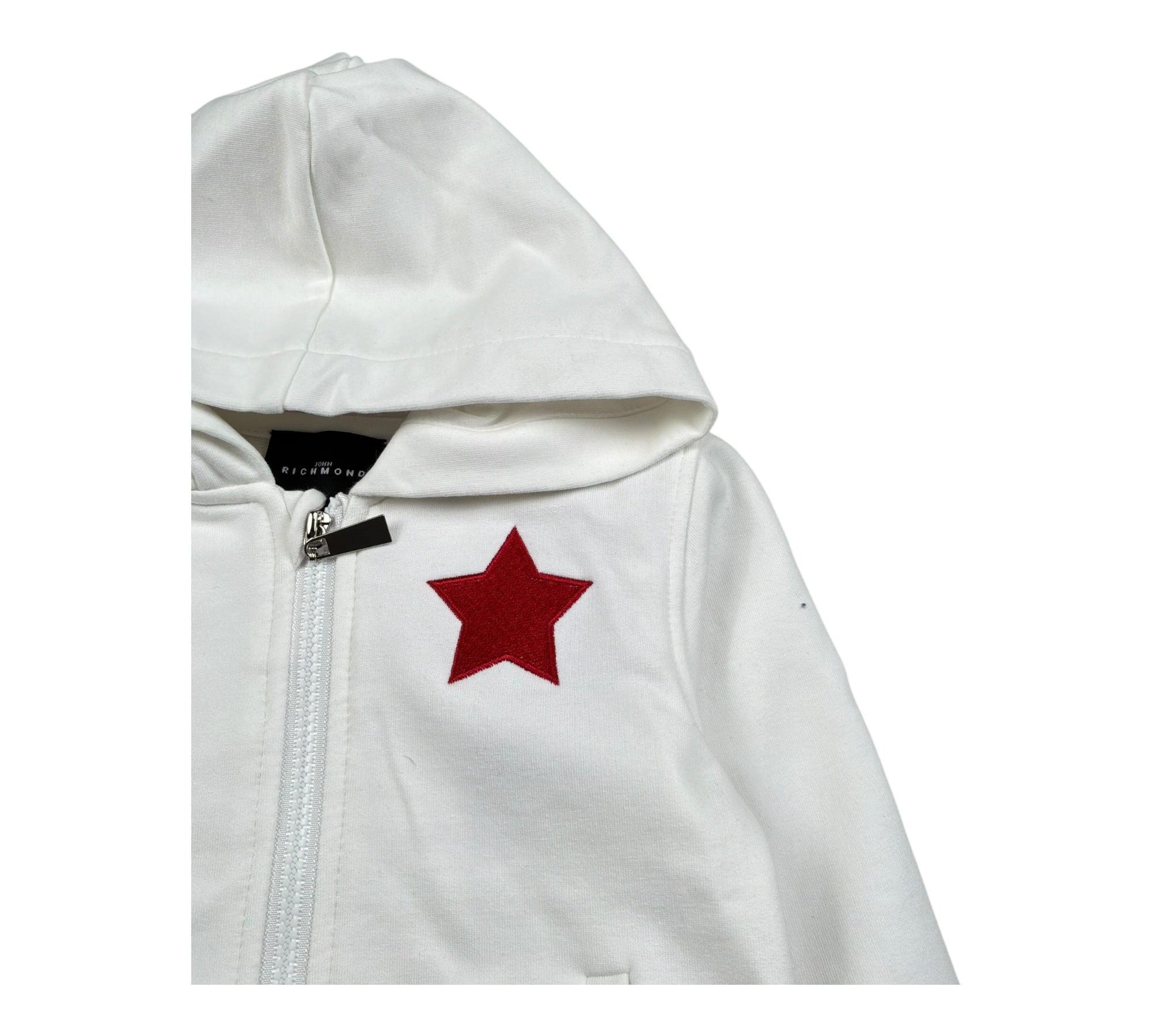 John Richmond Felpa con Zip E Cappuccio Tinta Unita per Neonata RIP26129FE BIANCO JOHN RICHMOND 