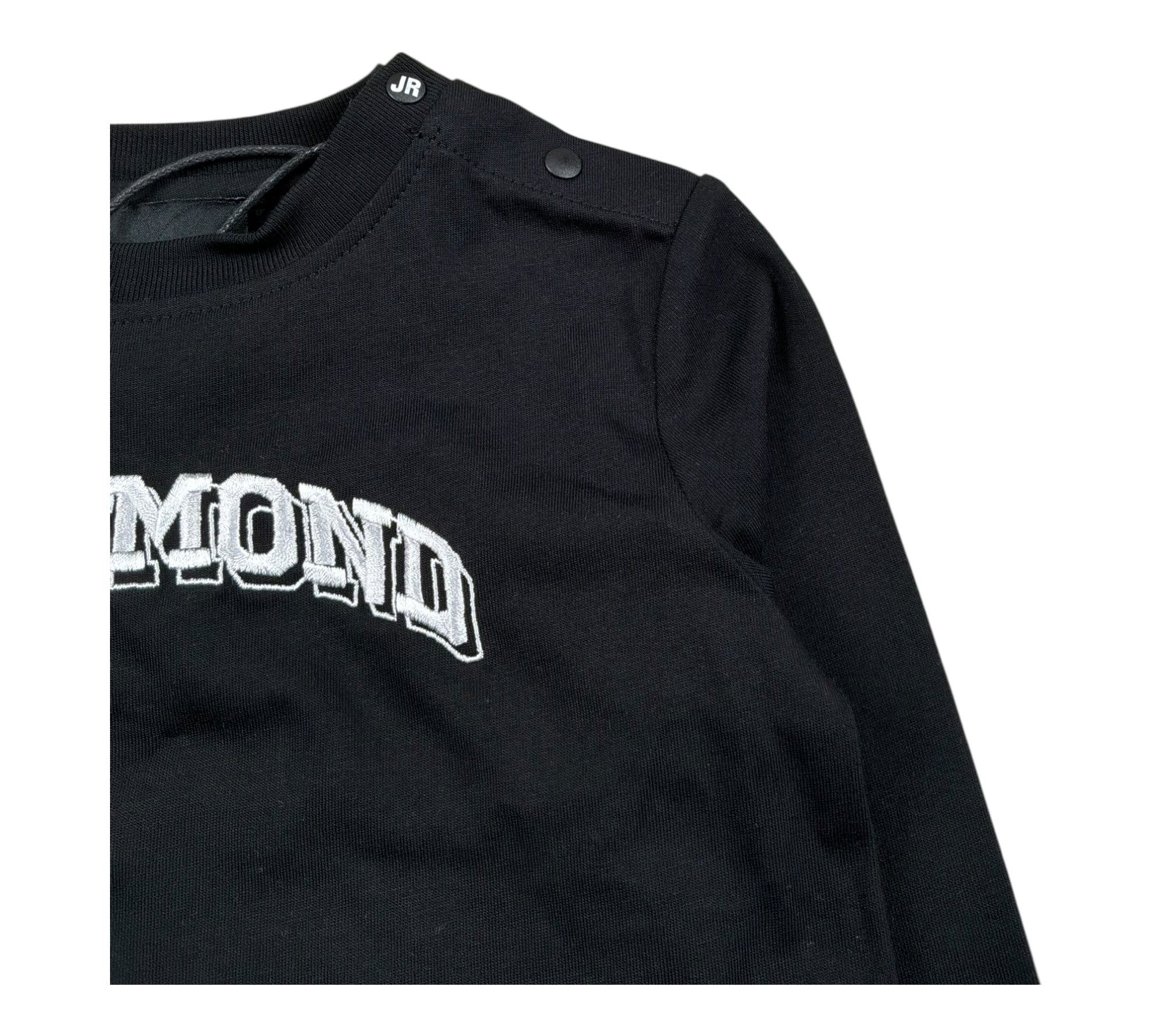 John Richmond Shirt Girocollo Tinta Unita con Stampa per Neonato RIP26130TS NERO JOHN RICHMOND 