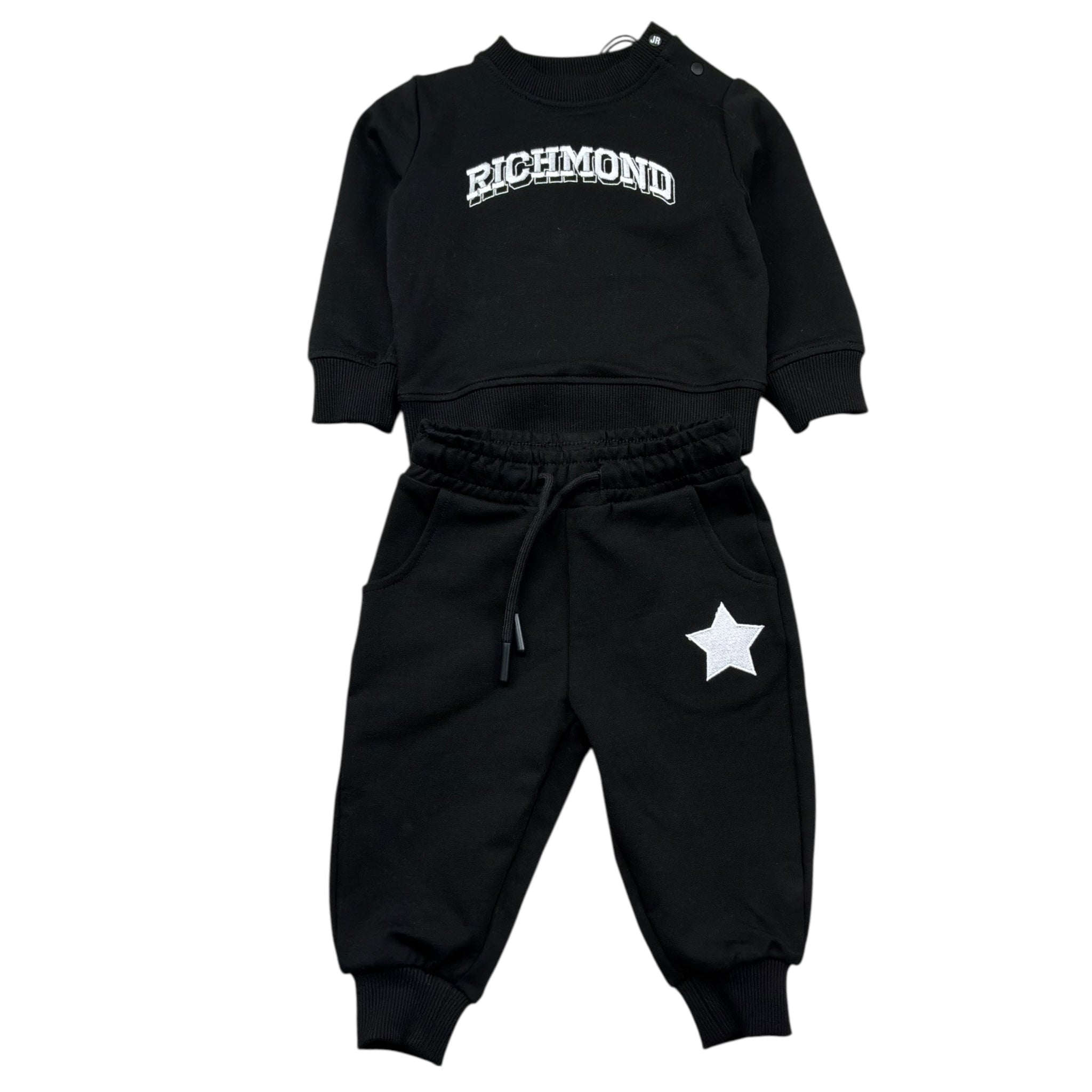John Richmond Completo 2 Pezzi Felpa-Pantalone Tinta Unita per Neonato RIP26136CF NERO JOHN RICHMOND 