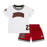 Jordan Completo Tinta Unita 2 Pezzi T-Shirts-Bermuda per Neonato 65D969 BIANCO JORDAN 