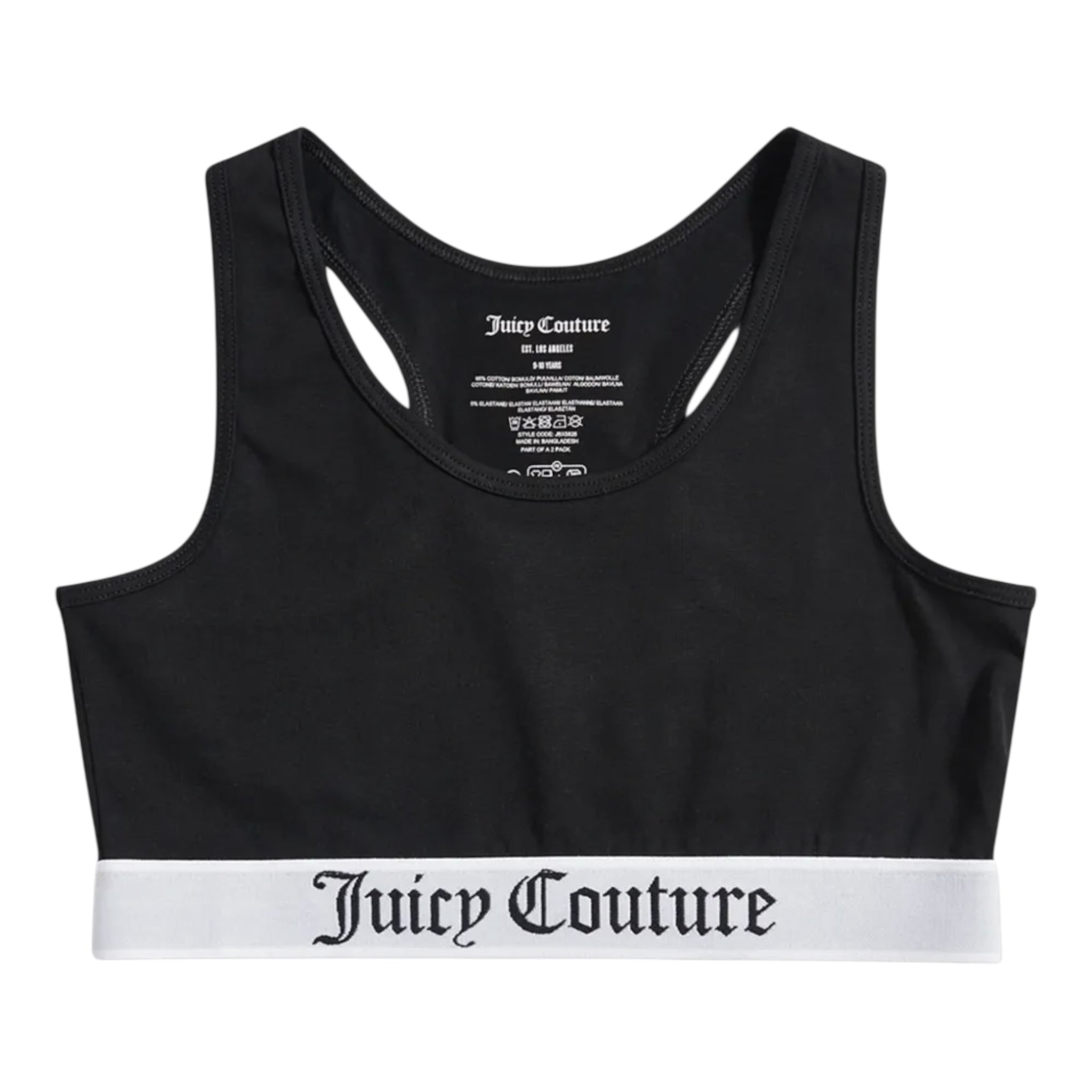 Juicy Couture Set 2 Top Tinta Unita con Stampa per Bambina JBX5826 NERO JUICY COUTURE 