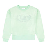 Juicy Couture Felpa Tinta Unita Girocollo con Brillantini per Bambina JBX6496 VERDE JUICY COUTURE 