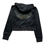 Juicy Couture Felpa Tinta Unita con Zip E Cappuccio per Bambina JBX6514 NERO JUICY COUTURE 