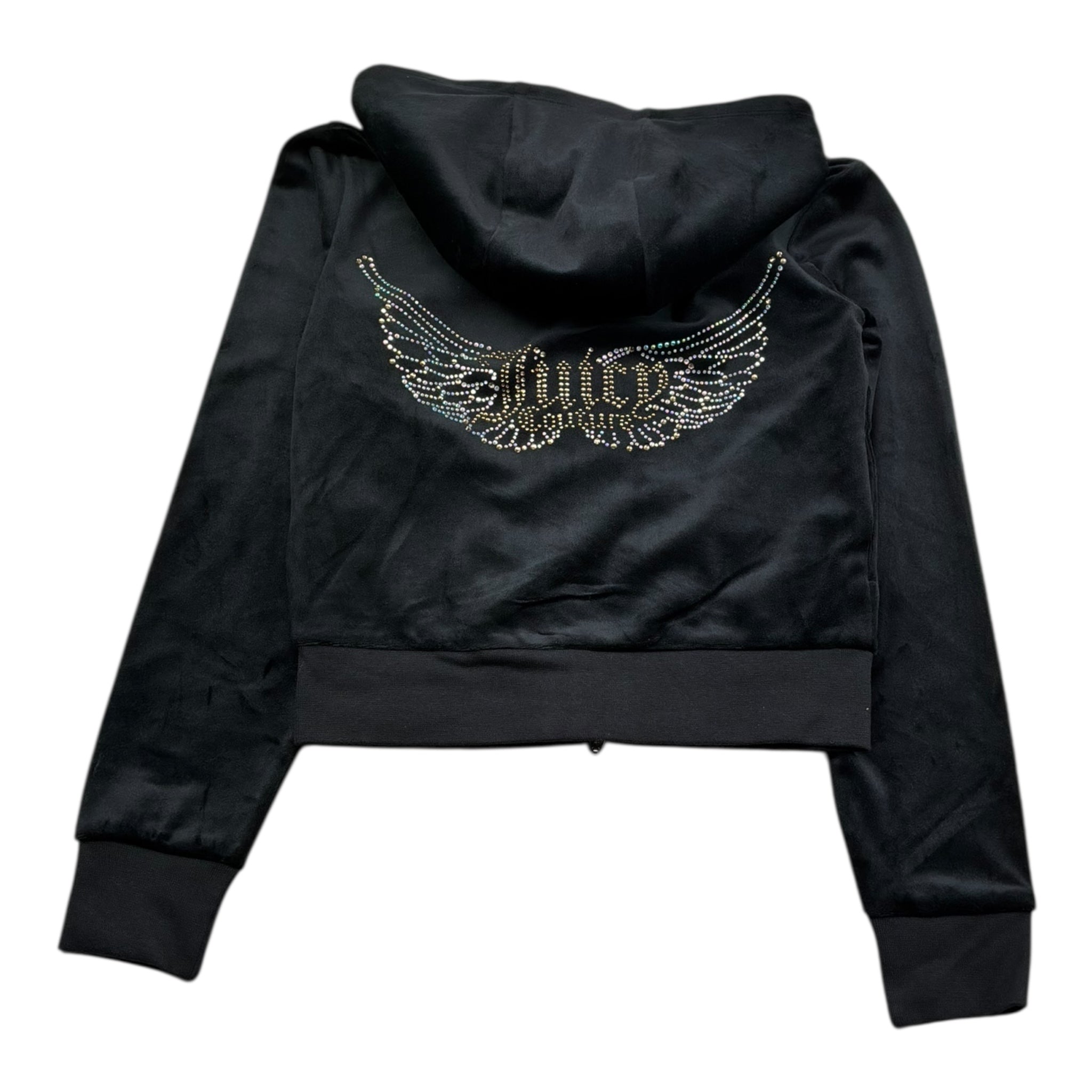 Juicy Couture Felpa Tinta Unita con Zip E Cappuccio per Bambina JBX6514 NERO JUICY COUTURE 