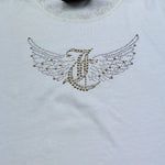 Juicy Couture T-Shirt Girocollo Tinta Unita con Stampa per Bambina JBX6517 BIANCO JUICY COUTURE 