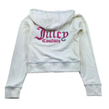 Juicy Couture Felpa con Zip E Cappuccio Tinta Unita per Bambina JBX6524 PANNA JUICY COUTURE 