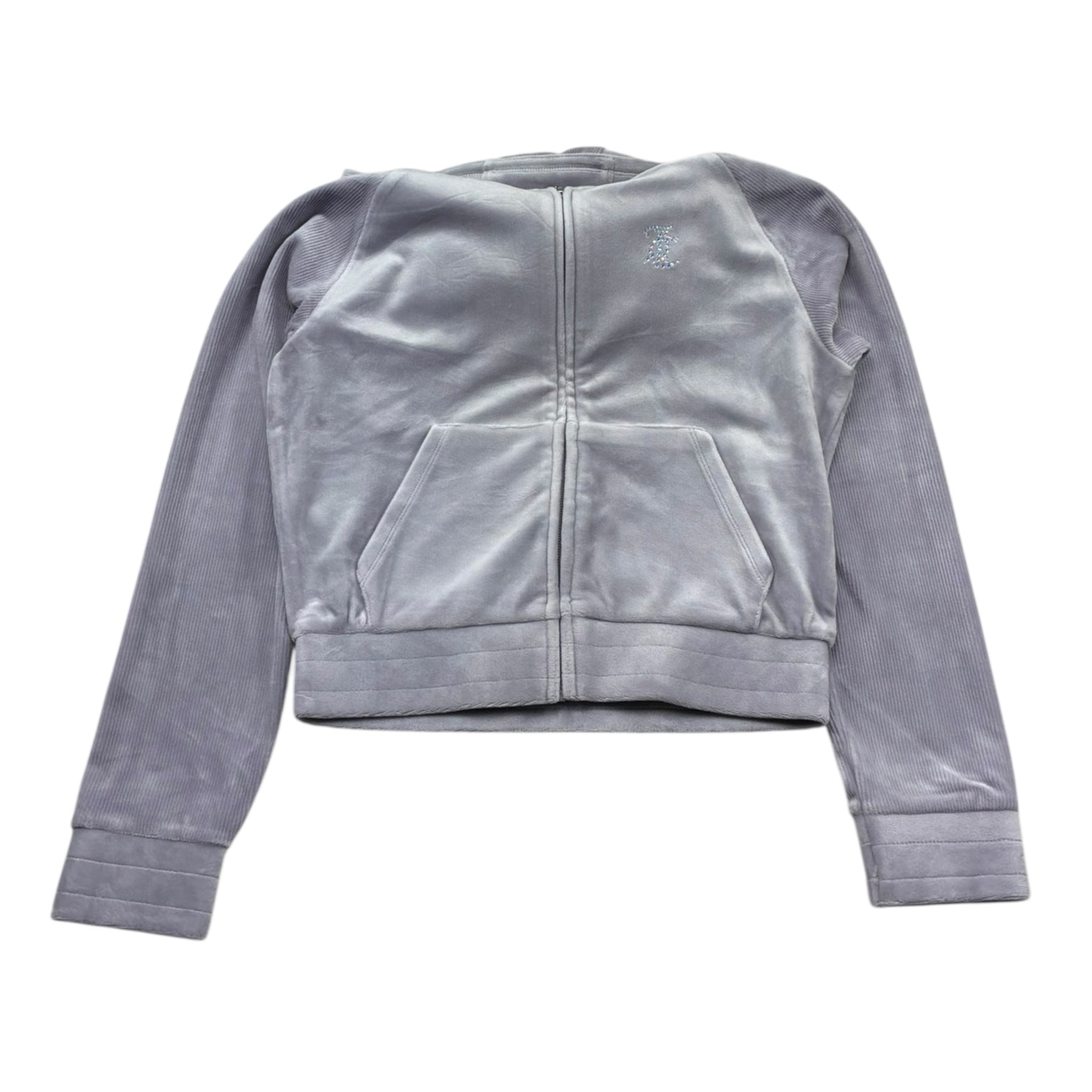 Juicy Couture Felpa Tinta Unita con Zip E Cappuccio per Bambina JBX6604 LILLA JUICY COUTURE 