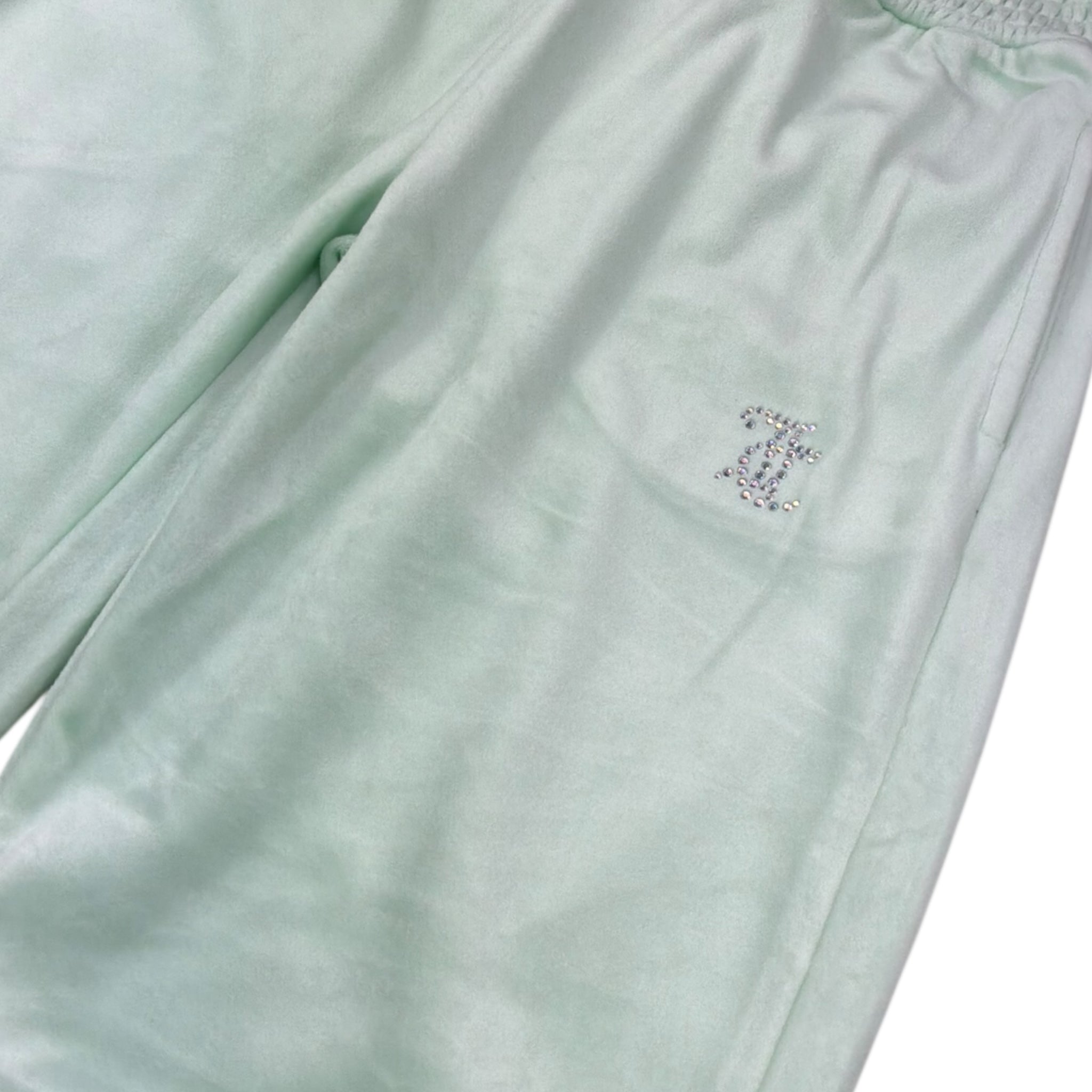 Juicy Couture Pantalone In Velluto Tinta Unita per Bambina JBX6686 VERDE ACQUA JUICY COUTURE 
