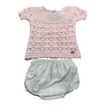 Juliana Completo 2 Pezzi T-Shirt In Maglia-Culotte per Neonata 25065 ROSA JULIANA 
