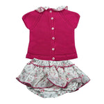 Juliana Completo 2 Pezzi T-Shirt In Maglia-Culotte per Neonata 25089 FUXIA JULIANA 