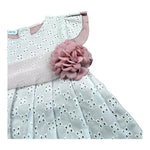 Juliana Abito Mezza Manica Bicolore con Applicazione per Neonata 25139 BIANCO/ROSA JULIANA 