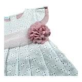 Juliana Abito Mezza Manica Bicolore con Applicazione per Neonata 25139 BIANCO/ROSA JULIANA 