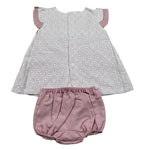 Juliana Abito Mezza Manica Fantasia A Righe con Culotte per Neonata 25153 BIANCO/ROSA JULIANA 