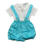 Juliana Completo 2 Pezzi Camicia-Salopette per Neonato 25198 TURCHESE JULIANA 