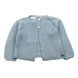 Juliana Cardigan Tinta Unita con Trafori per Bambina 25211J AZZURRO JULIANA 