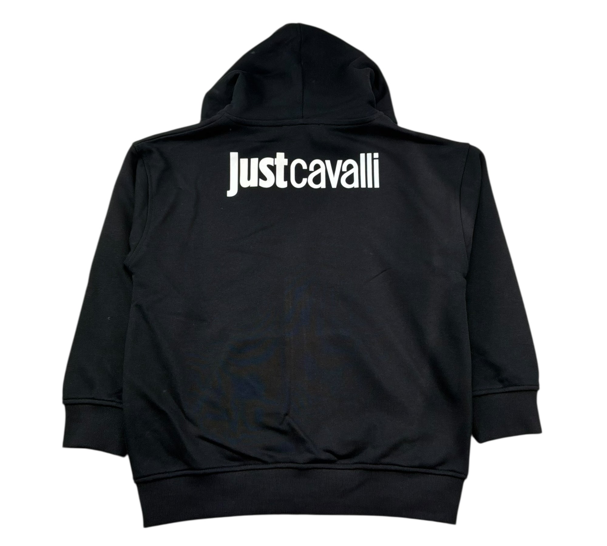 Just Cavalli Felpa con Zip E Cappuccio Tinta Unita con Logo per Bambino JBP26008FE NERO JUST CAVALLI 