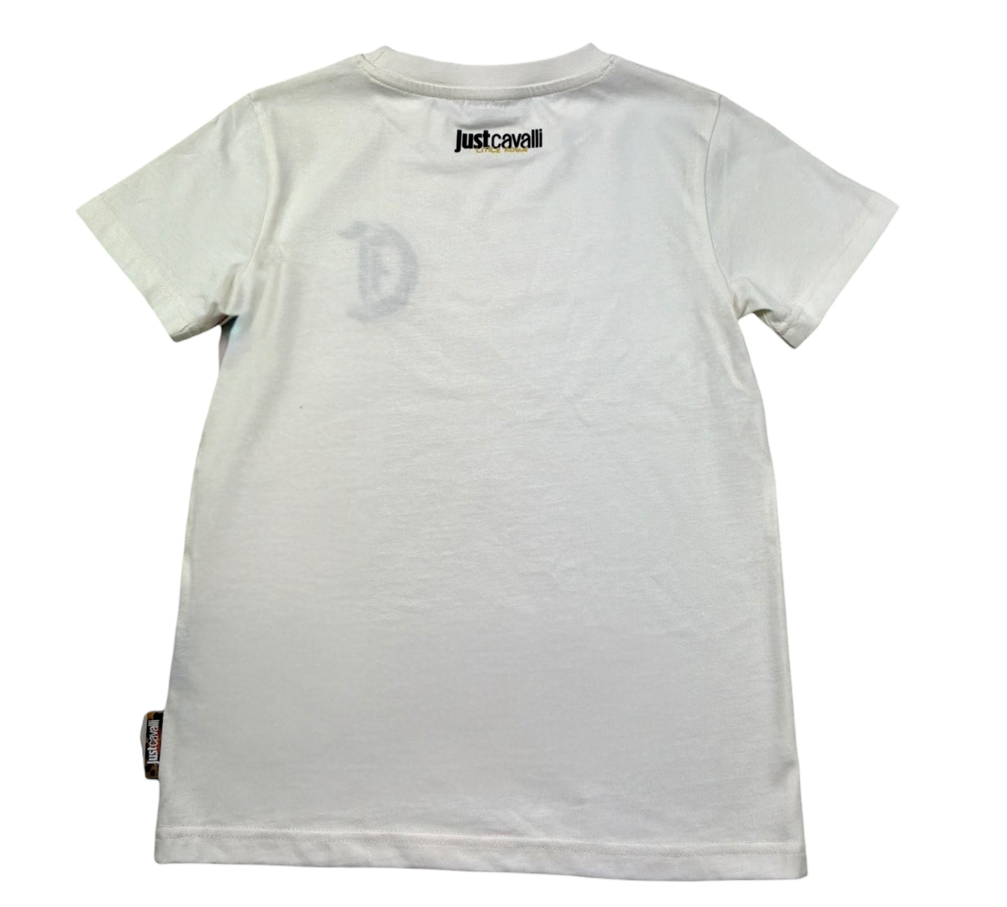 Just Cavalli T-Shirt Girocollo Tinta Unita con Stampa In Contrasto per Bambino JBP26018TS PANNA JUST CAVALLI 