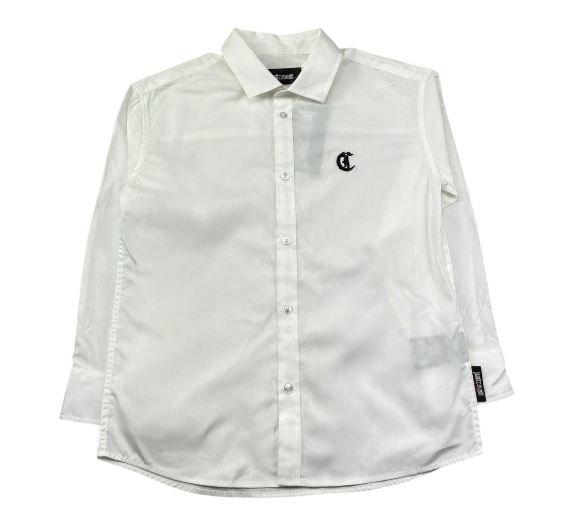 Just Cavalli Camicia Manica Lunga Tinta Unita Conlogo per Bambino JBP26034CA BIANCO JUST CAVALLI 