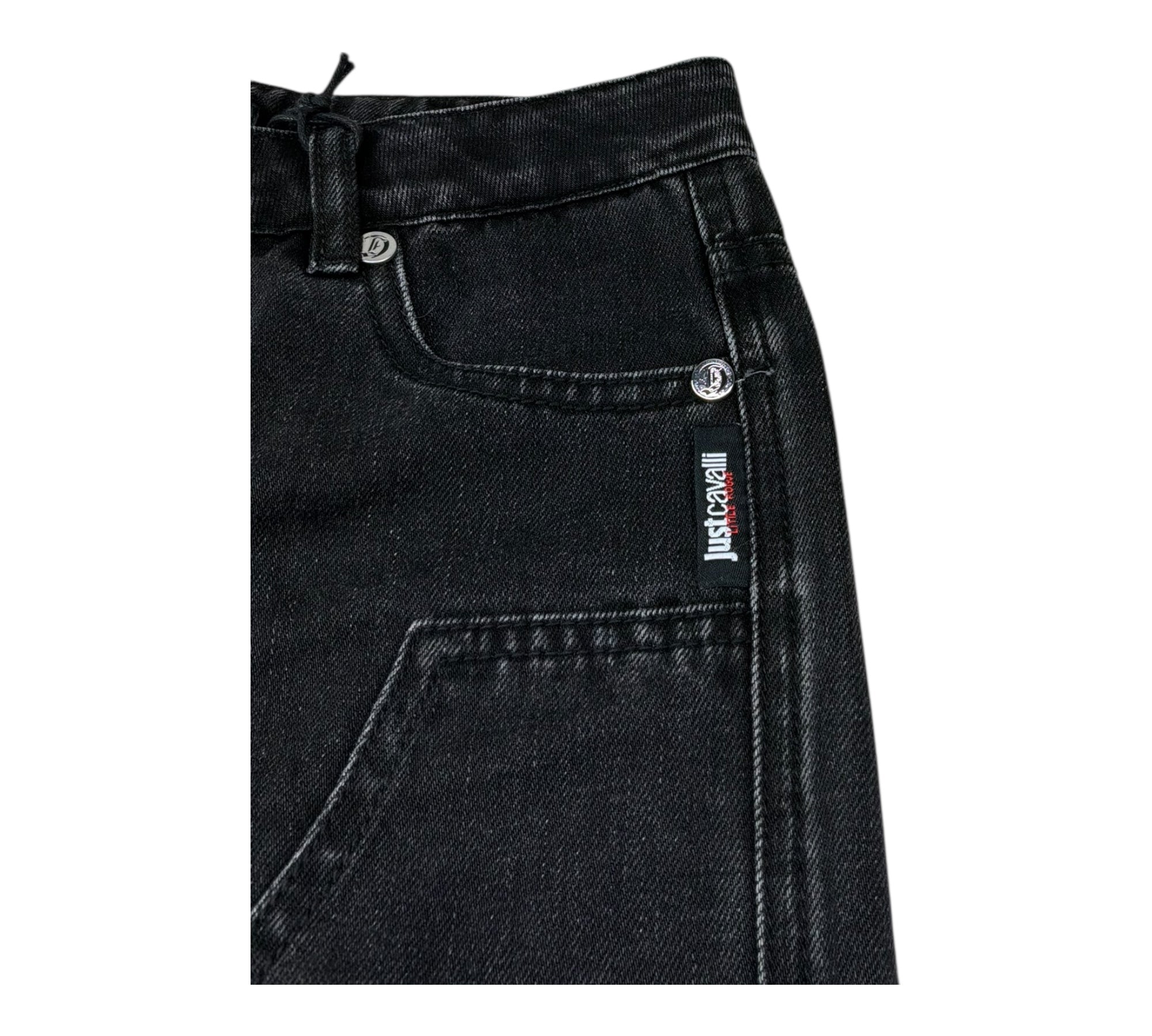 Just Cavalli Jeans Tinta Unita con Girovita Regolabile per Bambino JBP26038JE NERO JUST CAVALLI 
