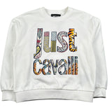 Just Cavalli Felpa Chiusa Girocollo Tinta Unita con Stampa per Bambino JBP26068FE BIANCO JUST CAVALLI 
