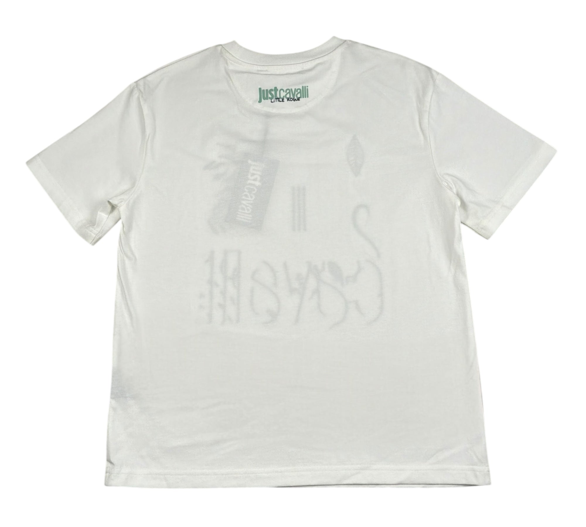 Just Cavalli T-Shirt Girocollo Tinta Unita con Stampa per Bambino JBP26071TS BIANCO JUST CAVALLI 