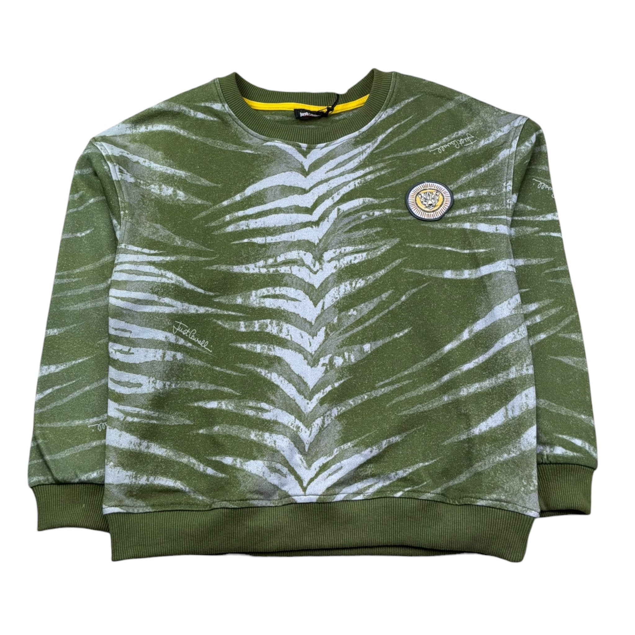 Just Cavalli Felpa Chiusa Girocollo Stampa Fantasia per Bambino JBP26109FE VERDE JUST CAVALLI 