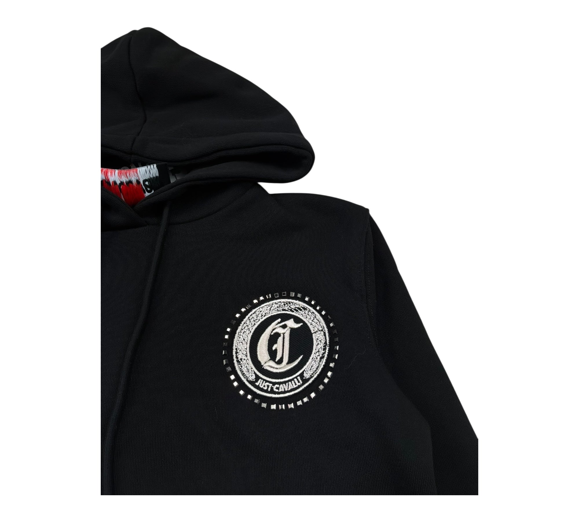 Just Cavalli Felpa Chiusa con Cappuccio Tinta Unita per Bambina JBP26132FE NERO JUST CAVALLI 