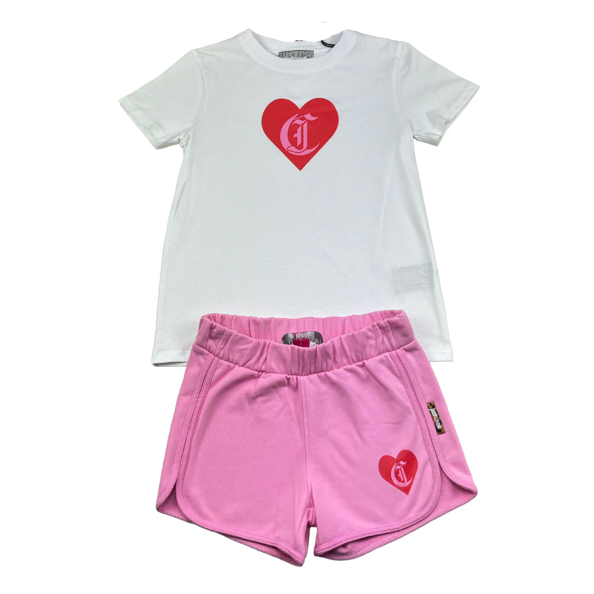 Just Cavalli Completo 2 Pezzi T-Shirt-Short Bicolore per Bambina JGP26003CJ BIANCO/ROSA JUST CAVALLI 