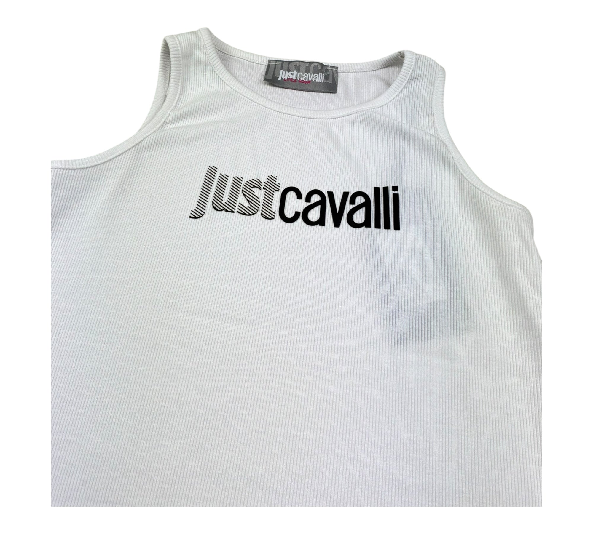 Just Cavalli Canotta Tinta Unita con Stampa per Bambina JGP26008CN BIANCO JUST CAVALLI 