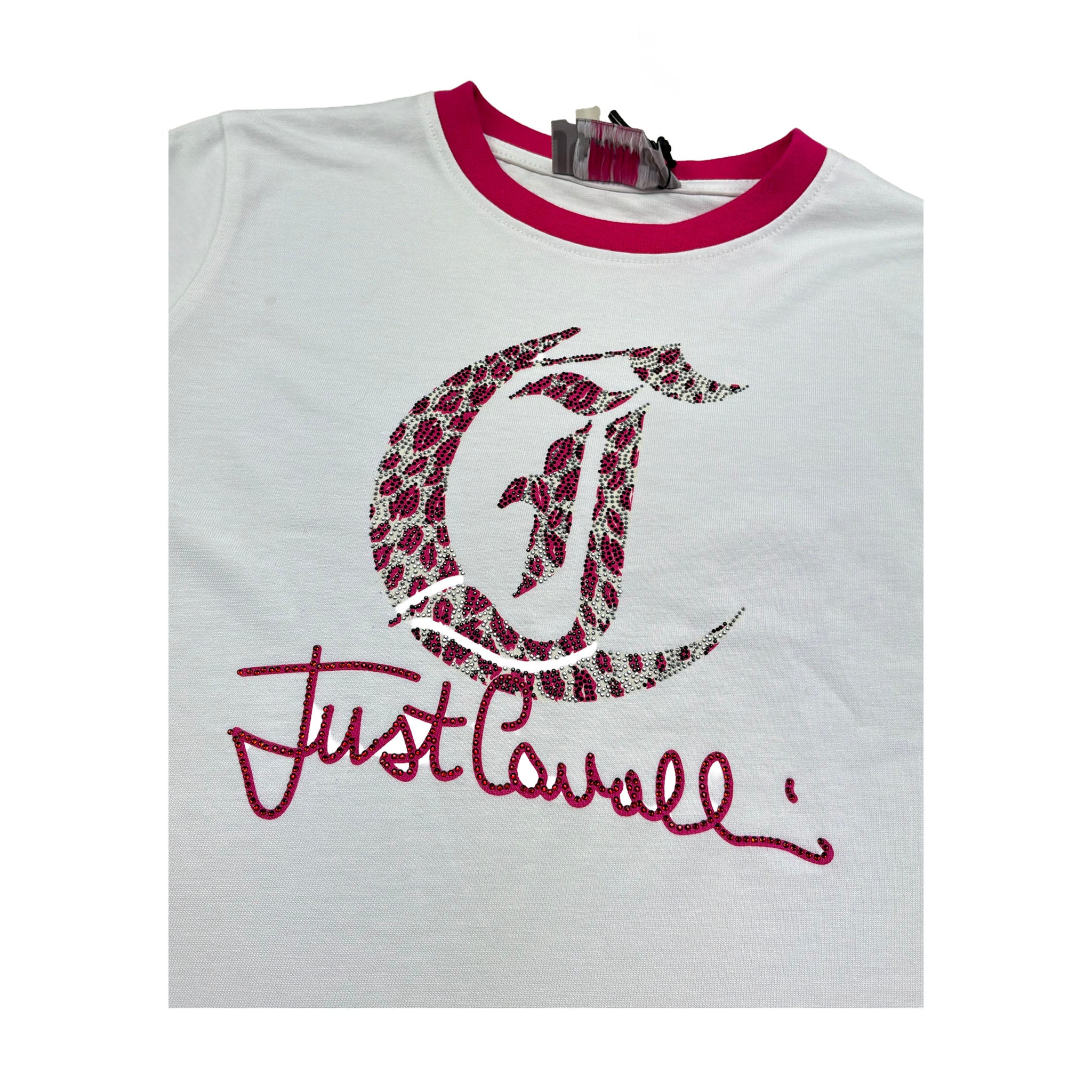 Just Cavalli T-Shirt Girocollo Tinta Unita con Stampe per Bambino JGP26054TS BIANCO JUST CAVALLI 
