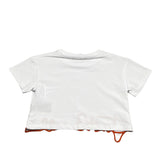 Just Cavalli T-Shirt Modello Crop Tinta Unita con Stampa per Bambina JGP26084TS BIANCO JUST CAVALLI 