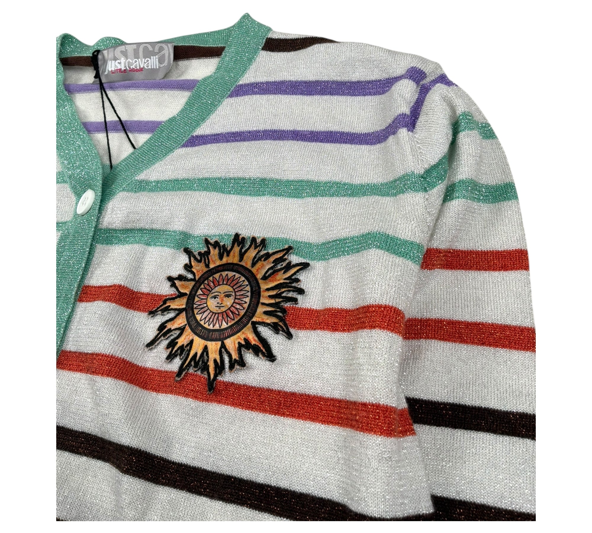 Just Cavalli Cardigan Fantasia A Righe Lurex per Bambina JGP2614CD MULTICOLOR JUST CAVALLI 