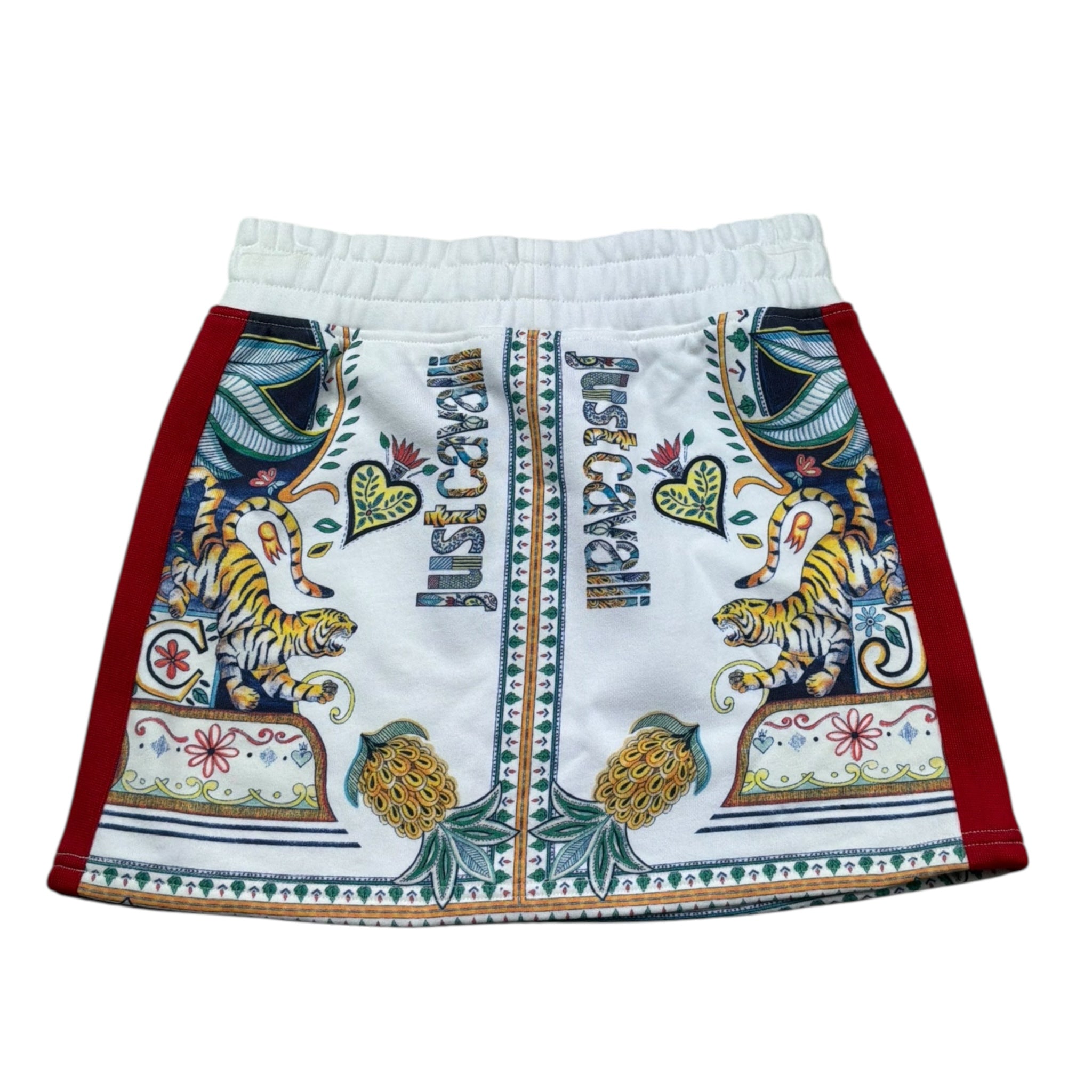 Just Cavalli Gonna Stampa Fantasia con Elastico In Vita per Bambina JGP26150GO BIANCO JUST CAVALLI 