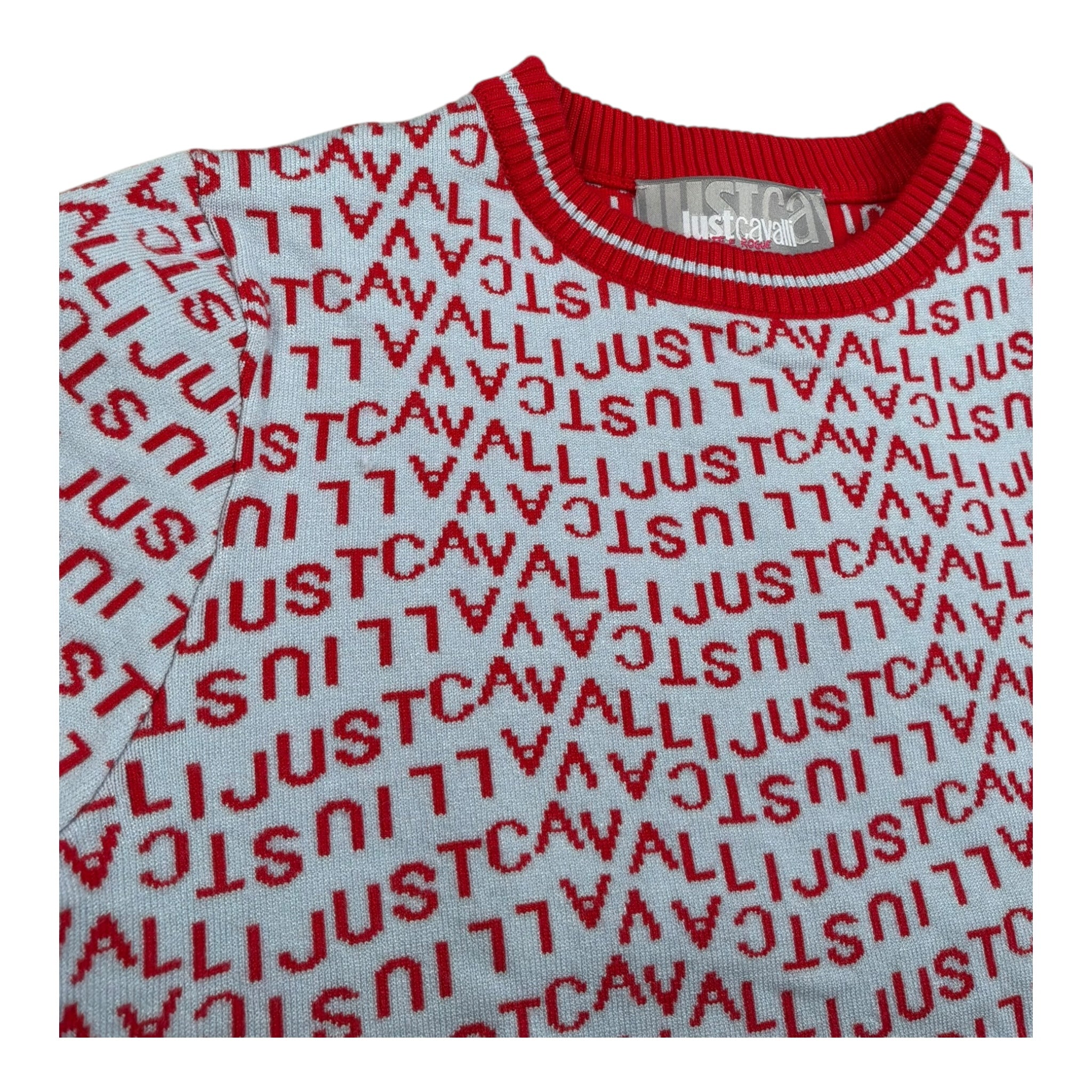 Just Cavalli T-Shirt Girocollo Stampa Fantasia Logo per Bambina JGP26153TS BIANCO JUST CAVALLI 