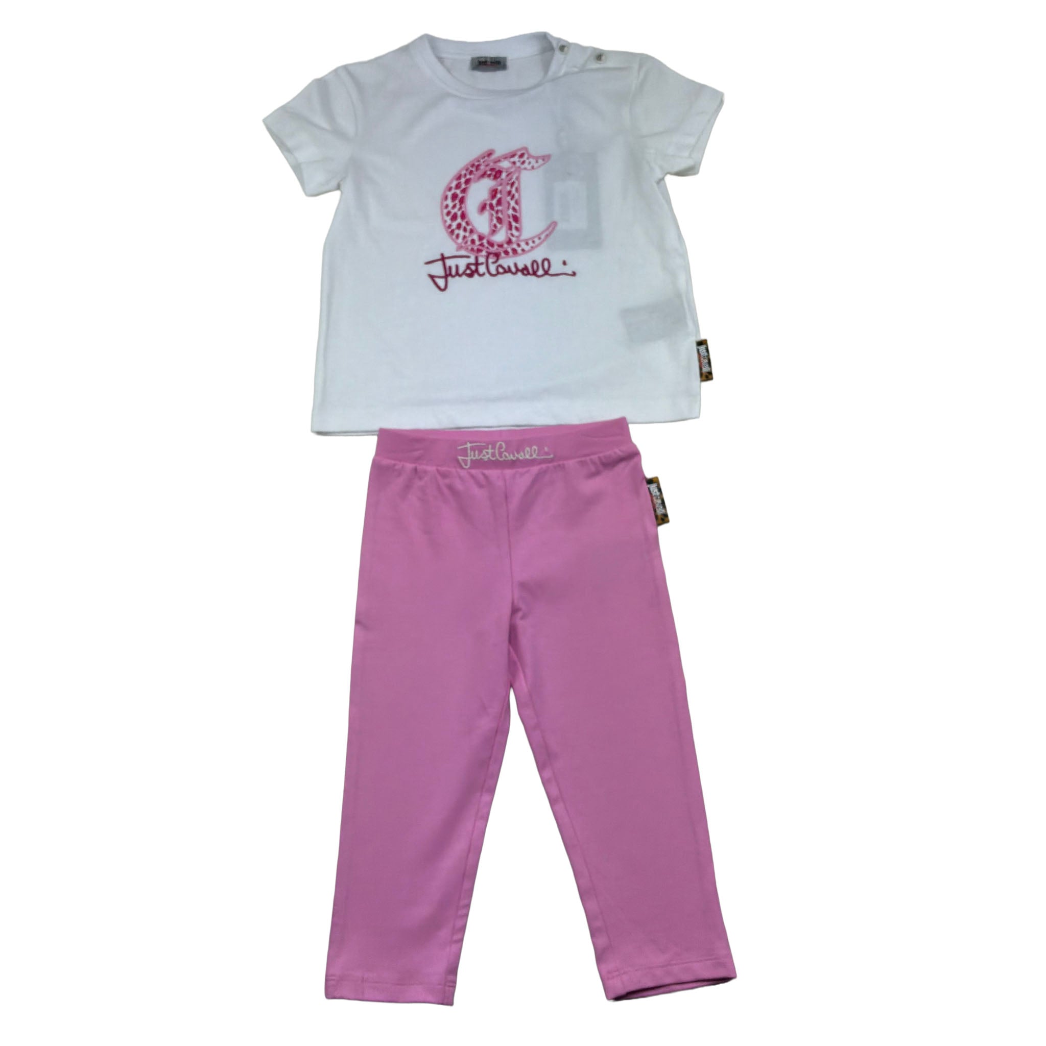 Just Cavalli Completo 2 Pezzi T-Shirt-Leggins Bicolore per Neonata JIP26015CJ BIANCO/ROSA JUST CAVALLI 