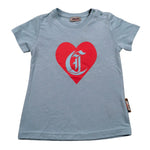 Just Cavalli T-Shirt Girocollo Tinta Unita con Cuore per Neonata JIP26033TS AZZURRO JUST CAVALLI 
